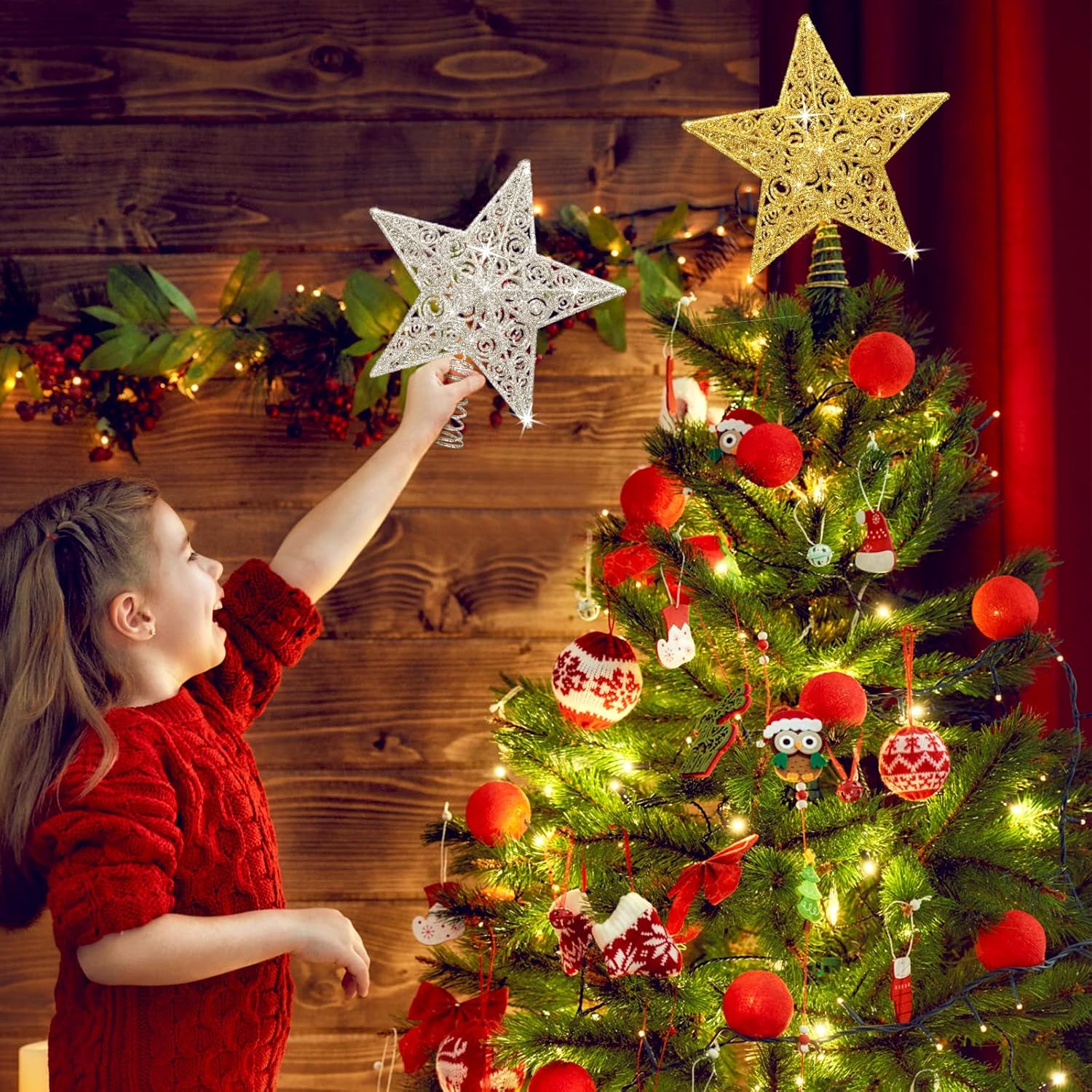 

Christmas Star Tree Topper, 12 Inch Silver Star Tree Topper for Christmas with Glitter Sequin Christmas Tree Top Ornament Holiday Decoration (Silver) серебряный