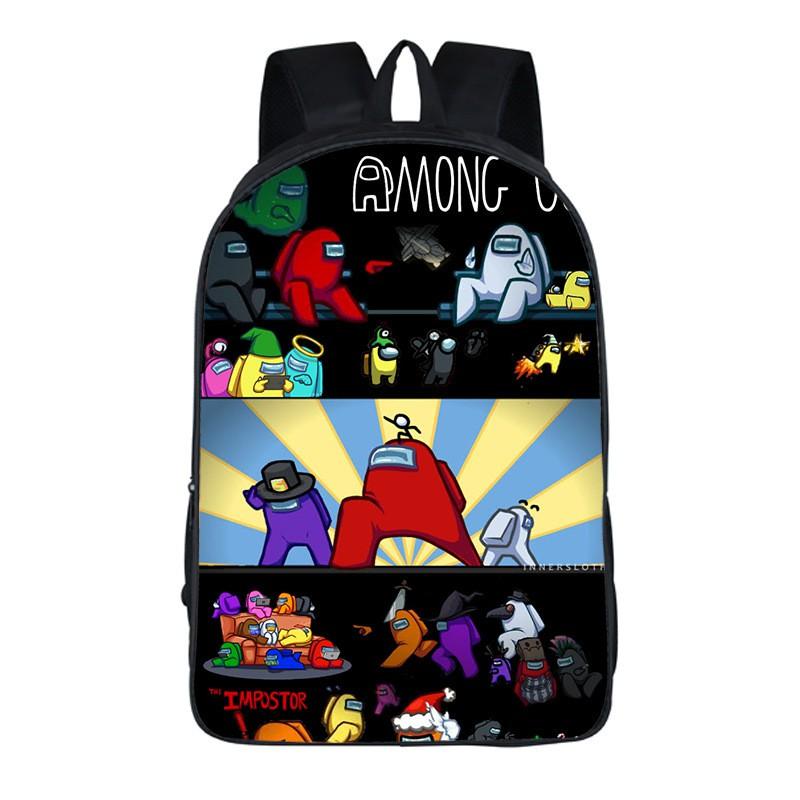 Among Us Kids Backpack Oxford Fabric School Bag Boys Girls 20L Capacity Dual Strap With Air Cushion Straps