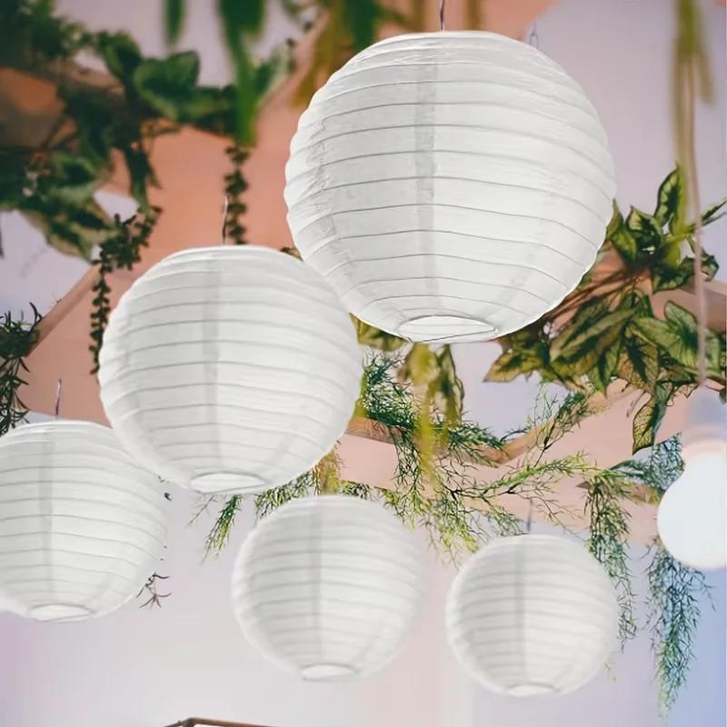 2026 Latest Models Lampshade Party Round Paper Decoration Holiday Supplies Wedding Lantern Elegant White Chinese Lanterns Ball