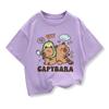 Capybara Print  T-shirt For Kids  Girl Anime Short Sleeve Tees Tops 2026 New Children Crewneck Loose T-shirt
