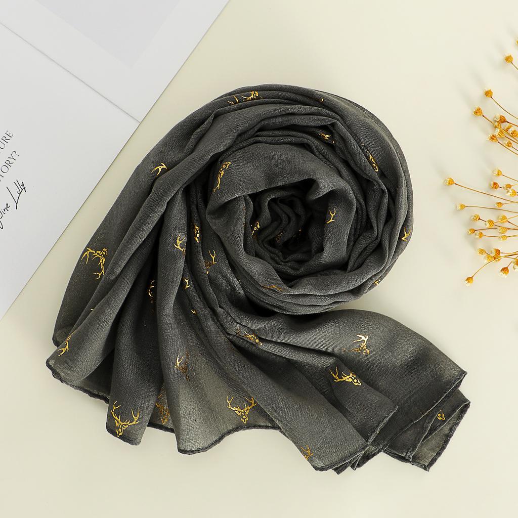 Cotton and Linen Scarf for Women In Spring  Autumn and Winter Long Thin Silk Scarf Korean Version Versatile and Fashionable Beige Shawl