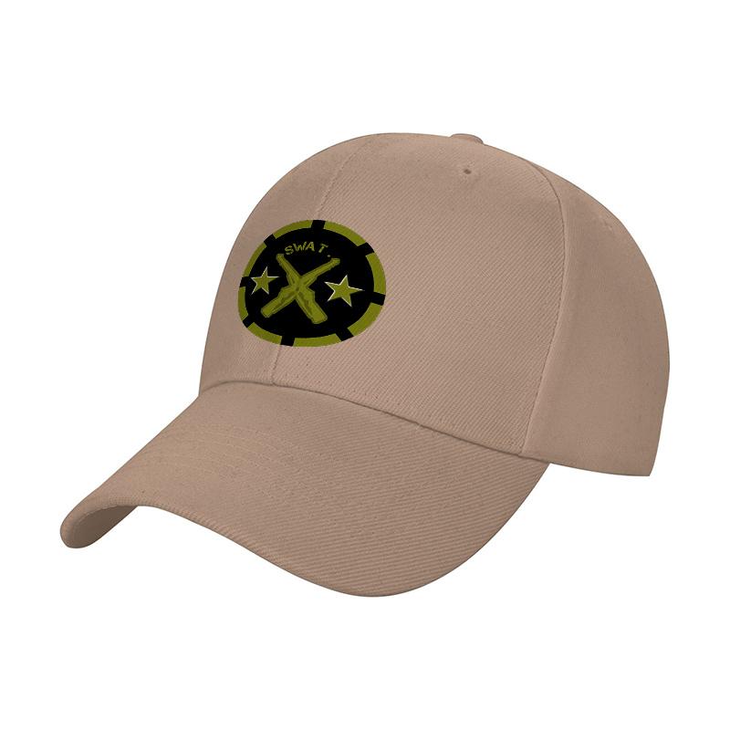 SWAT Logo Black Baseball Cap with Yellow Emblem and Star Design for Tactical Style and Urban Fashion Look