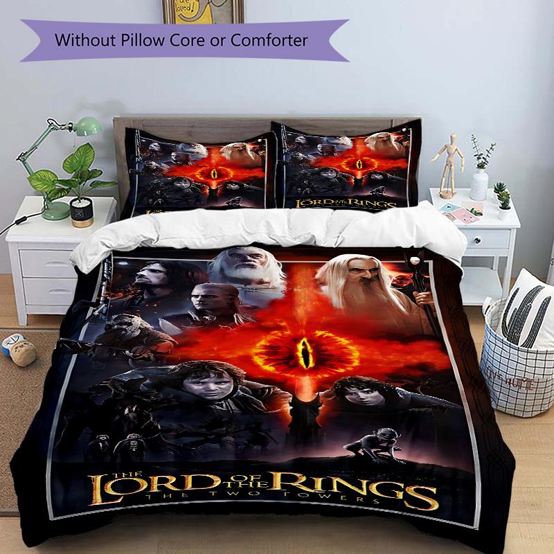 Lord Rings Two Towers Print 3Pcs Bedding Setduvet Cover With 2 Bedropillowcase Home Birthday Gift