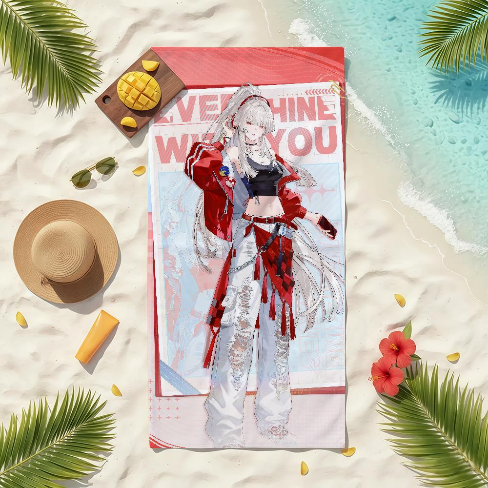 Wuthering Waves Hiyuki Towel Soft Pool Gift For Travel Gym Shower Camping Quick Dry Sports Beach Towels