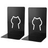 2pcs Book Ends Metal Book Stoppers Decorative Hollow Book Shelf Holder for Study Office Dormitory Li