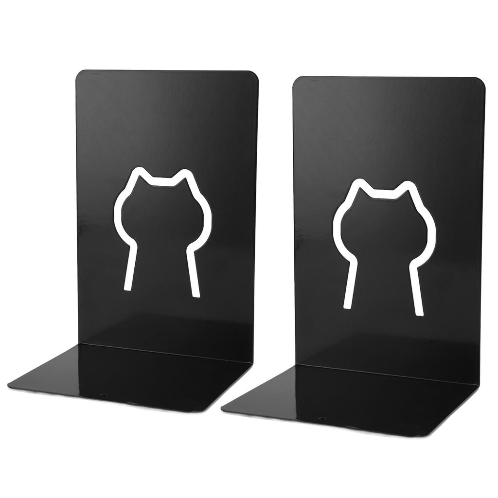 2pcs Book Ends Metal Book Stoppers Decorative Hollow Book Shelf Holder for Study Office Dormitory Li