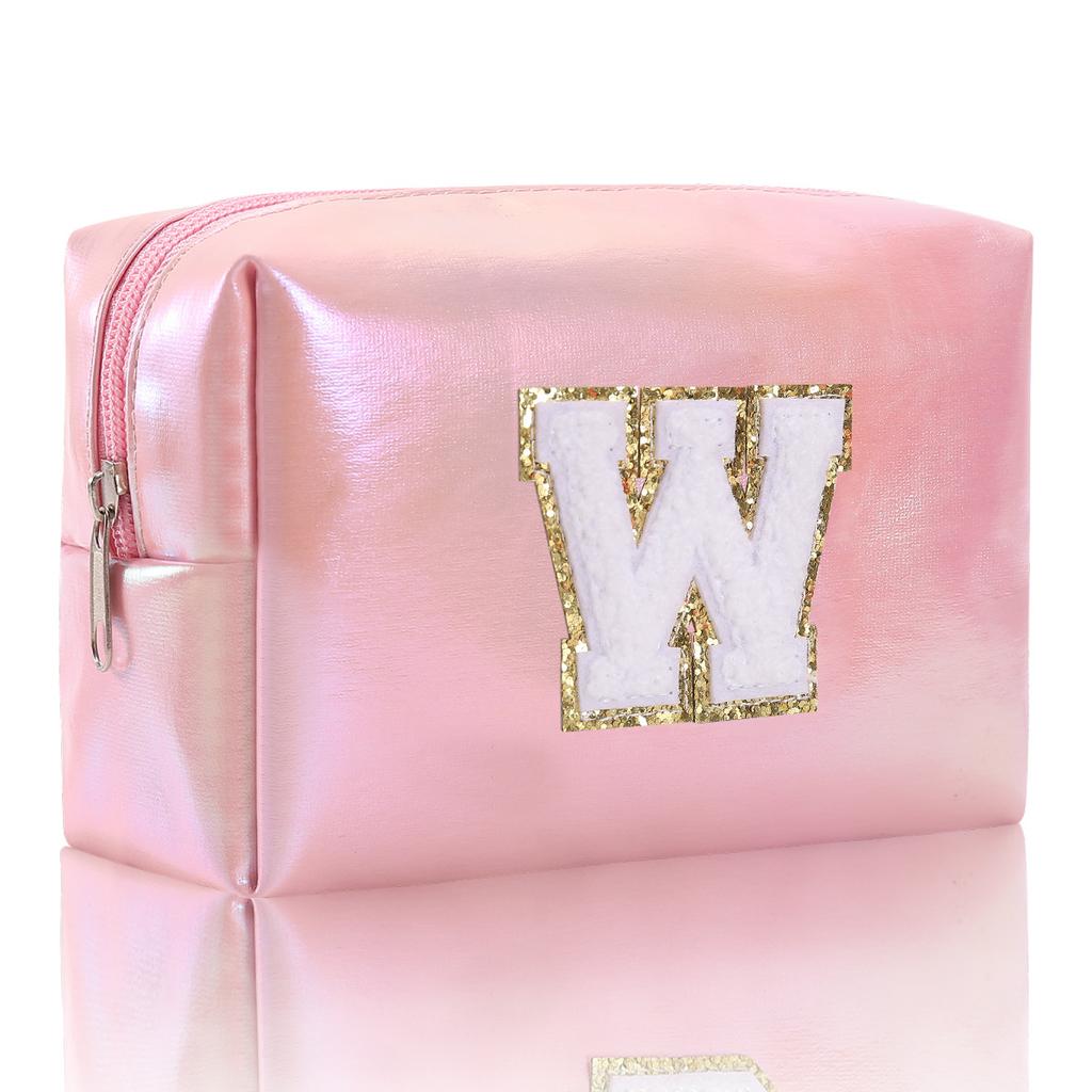 Octagon Bag Embroidery Alphabet Makeup Bag Large Capacity Toiletry Bag Travel Storage Bag Clutch Bag