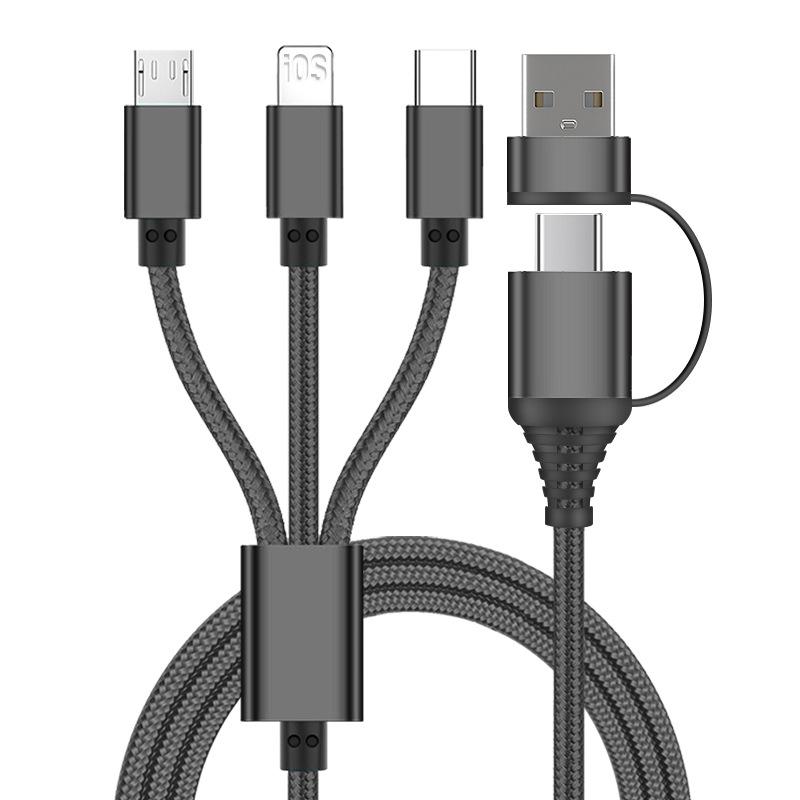 A+C 3-in-1 Fast Charging Cable: Compatible with Apple, Huawei, and Type-C Devices