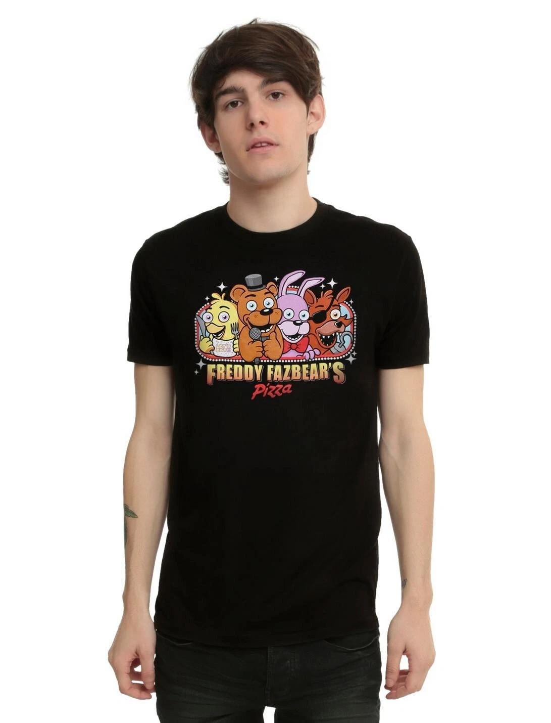 

Five Nights At Freddy s Mens Freddy Fazbear s Pizza Black T-Shirt New 2XS, XS, S 2XL