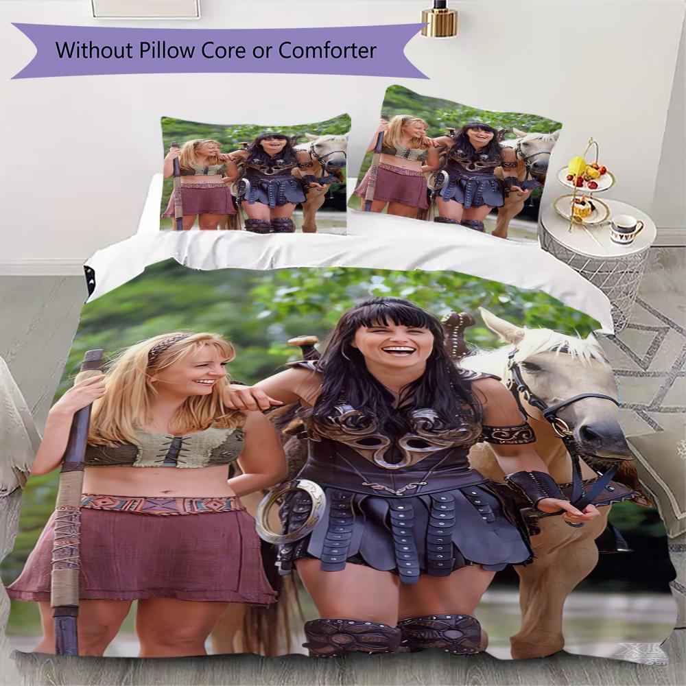 Xena Warrior Pattern Bedding uilt Set uilt Cover Pillowcase Home Decoration Birthday Gift (1 * duvet cover + 2 * pillowcase without core)252