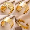 Classic Wrinkle Texture Openning Bangle Bracelet For Women Exquisite Cuff Bracelet Gold Stainless Steel Hand Ornament Gift
