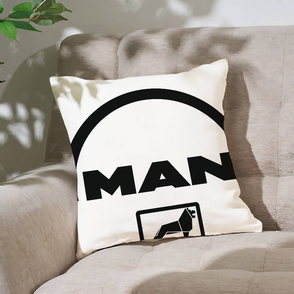 Cool MMan Truck Logo Throw Pillow Covers Pattern Cushion Cover Suitable For Sofa Bedroom Car Pillow Cover