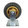 Heavy-Duty Silent Swivel Casters with Brake - Gold Rubber Wheels for Hand Trucks (4/5/6/8 Inch)
