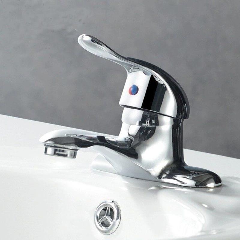 Zinc Alloy Bathroom Double-Hole Washbasin Faucet Hot And Cold Water Faucet Bathroom Sink Mixing Valve Switch Sink Mixer Tap
