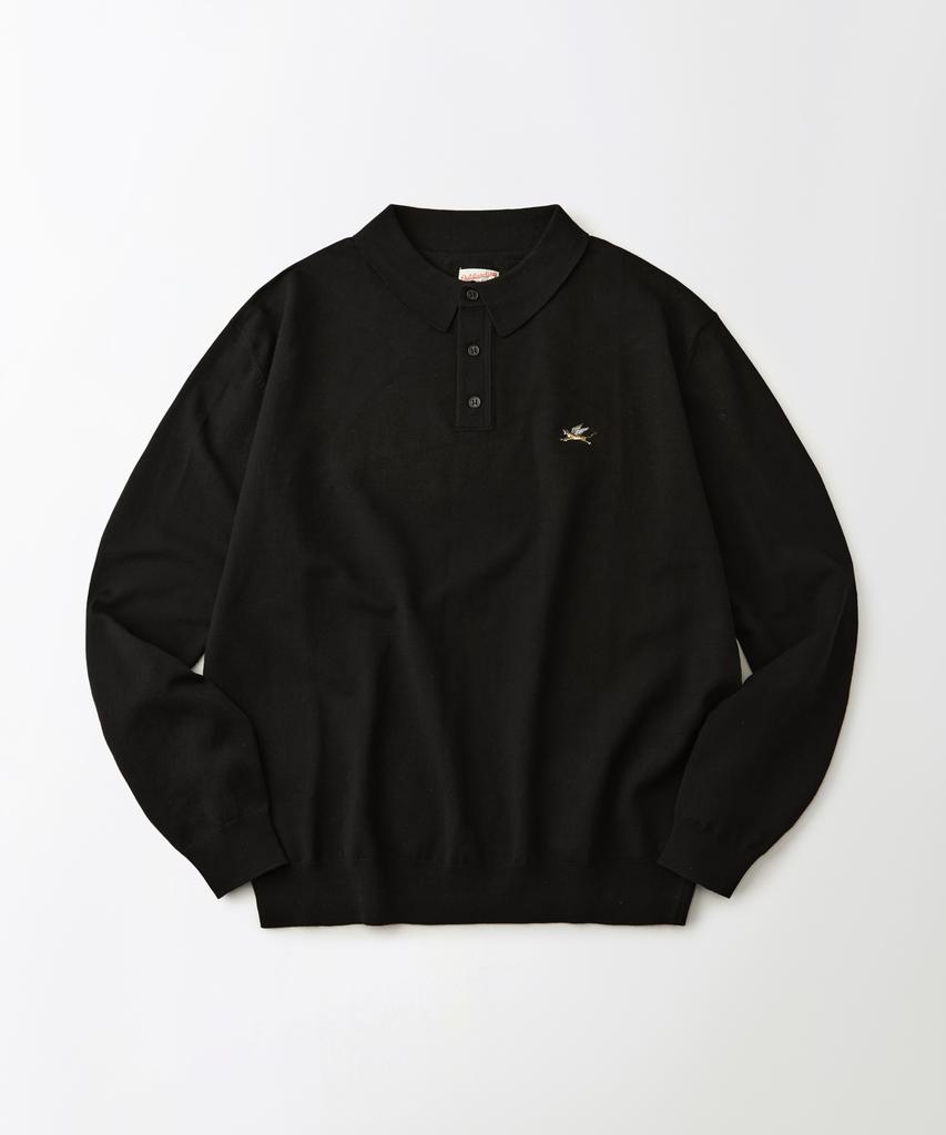 OUTSTANDING Mighty Tiger Knit Collar Shirt_Black