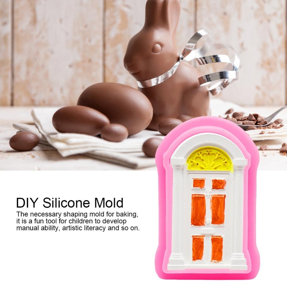 2PACK Raised Relief Silicone Mold Food Grade Silicone Fondant Mold Door Window Mold  Fondant Craft