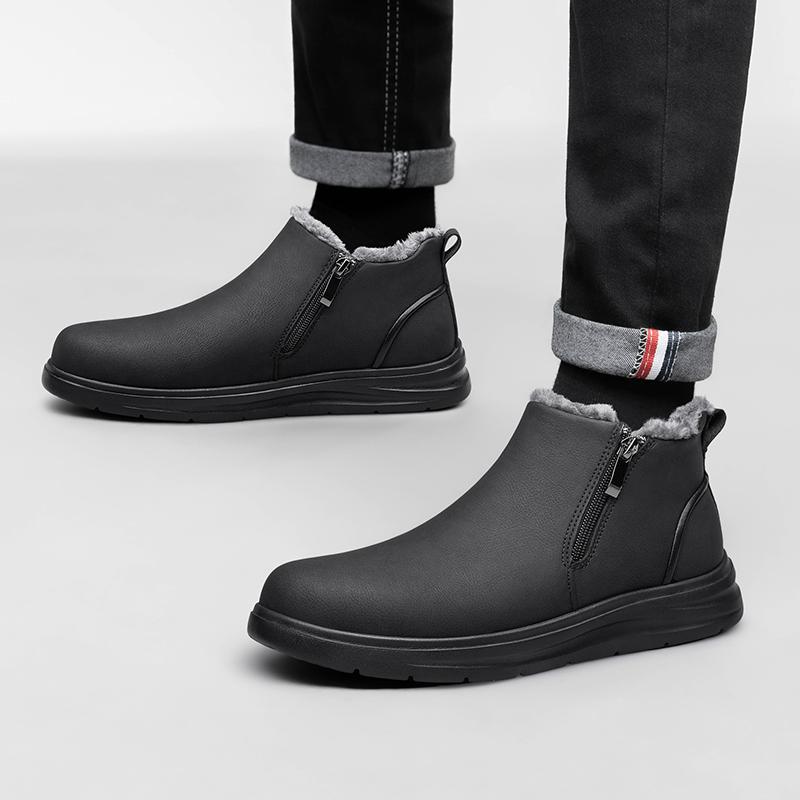 FashionGenuine Leather Ankle Boots for Mens High Quality New Winter Boots British Style Classic Suede Boots Non-slip Men's Casual Shoes