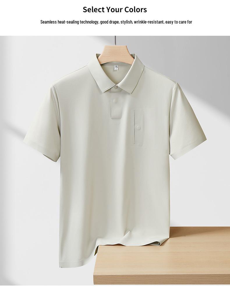 Cross-Border Couple Ice Silk Polo Shirt: Unisex, Business Casual, Sun Protection, Antibacterial, Short Sleeve for Summer