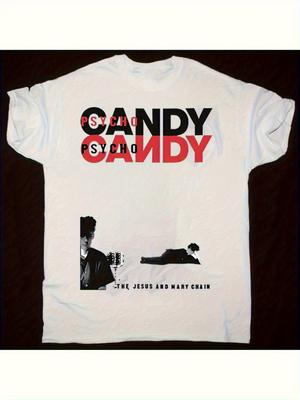 Jesus And Mary Chains Psycho Candy Koszulka Graficzna Przyciągający Wzór Zespołu Unisex Regularny Krój Krótki Rękaw