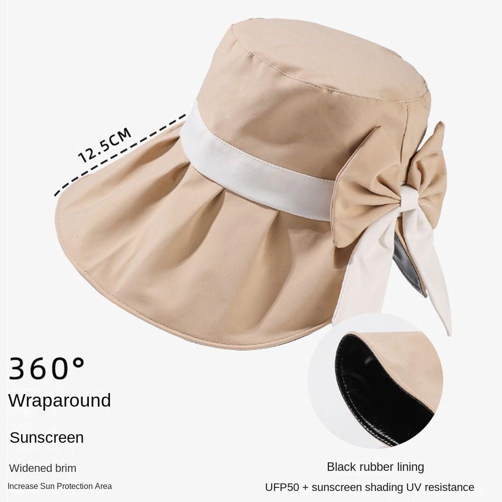 UV Protection Bow Fisherman Hat Foldable Beach Bucket Hat Portable Sun Protection Hats  Travel