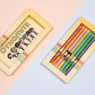Monami × BTS TinyTAN Ballpoint Pen Set – 0.5mm, Dynamite (Yellow), 7 Pens