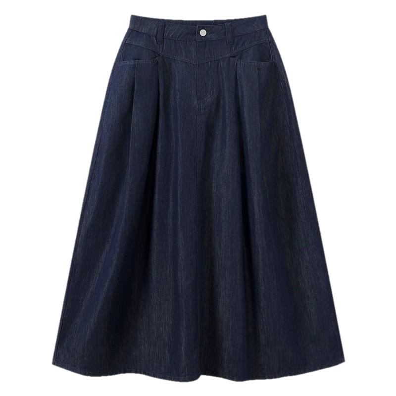 TonLion Women s Retro Denim Midi Skirt M