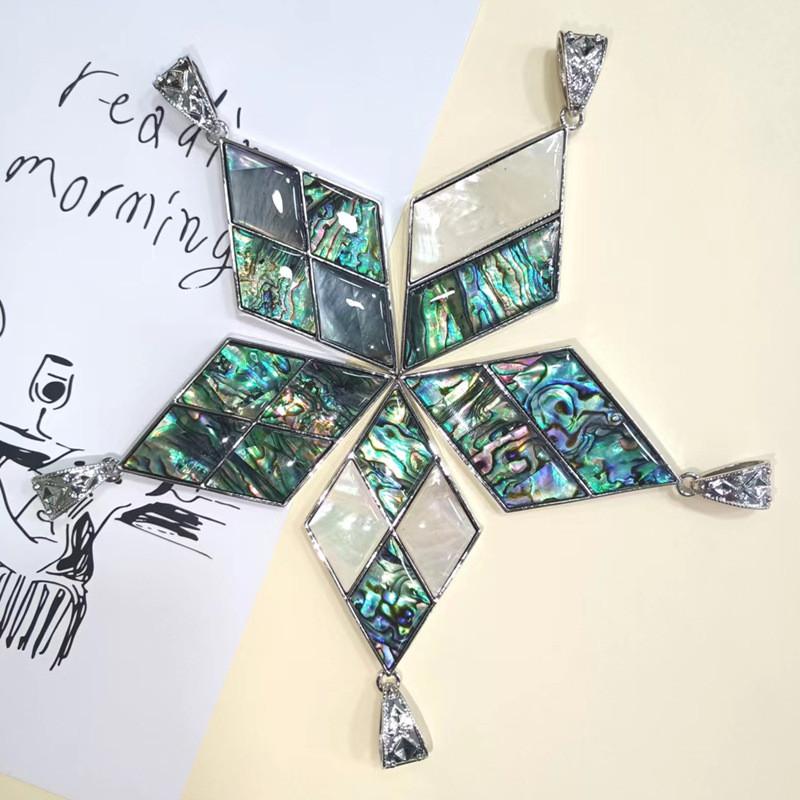 Geometric Shell Pendant Necklace Jewelry Making Accessory For Diy Crafts