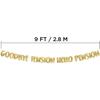 Goodbye Tension Hello Pension Gold Glitter Banner - Retirement Party Supplies, Gifts and Decorations
