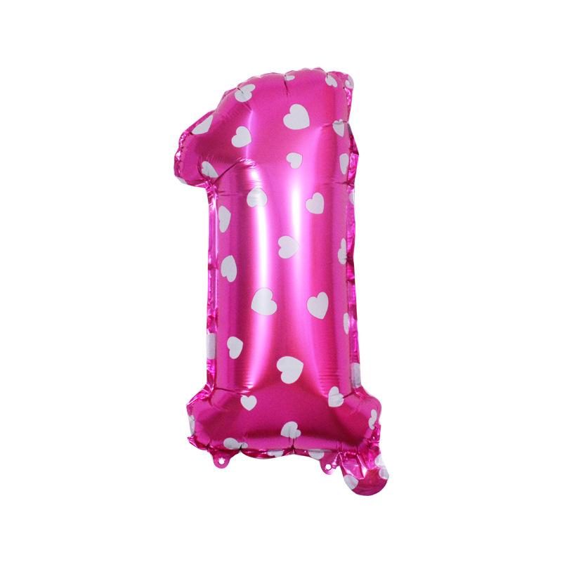 Small Digital Balloon 16-Inch Us Version Of Thin Body Decoration Birthday Party Aluminum Film Balloon Digital Balloon