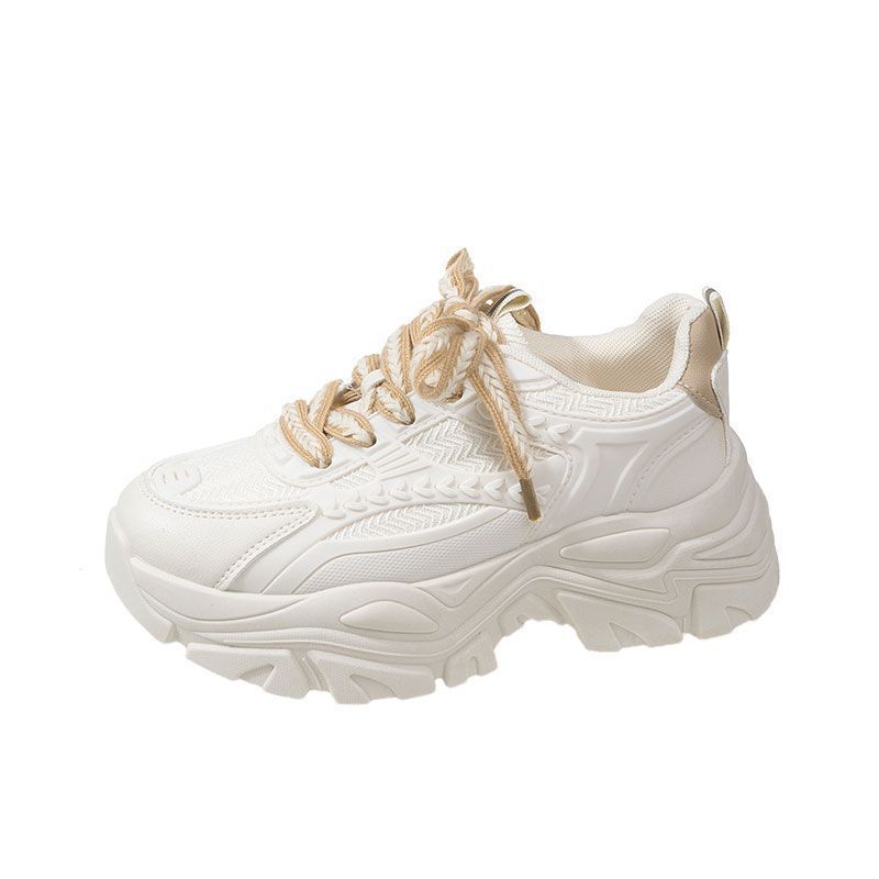 Wheat Ear Dad Shoes Women's Ins Tide Spring Explosion Breathable Versatile Thick Sole Heightening Little White Sports Shoes