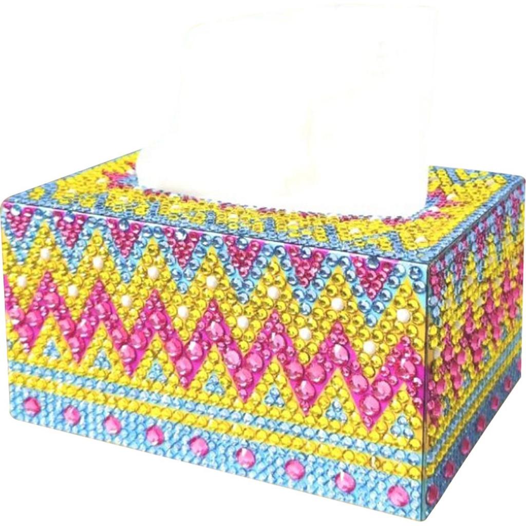 DIY Diamond Painting Square Tissue Box Rhinestone Drawing Art Tissue Dispenser