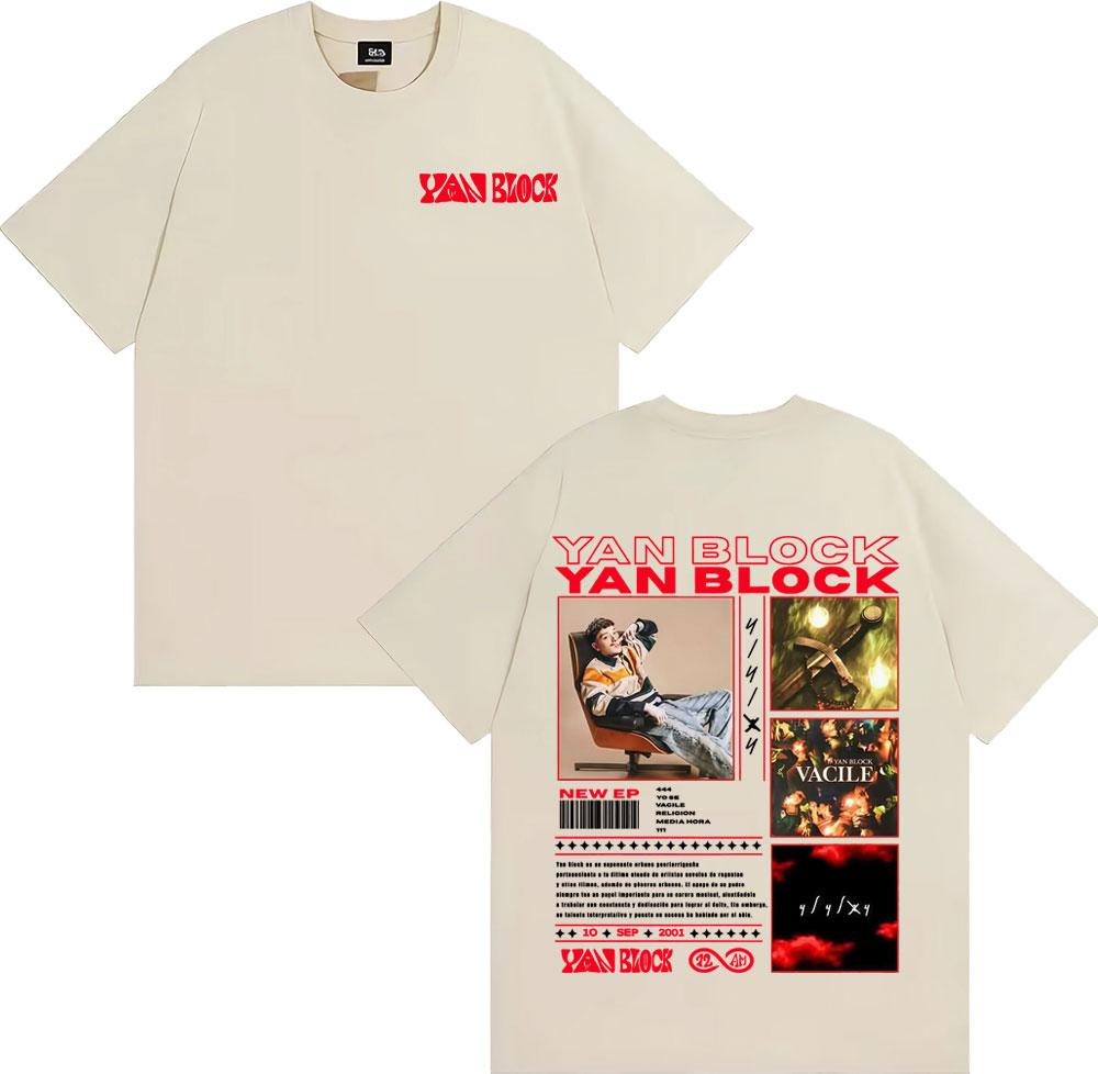 

Rap Artist Yan Block Vacile s 2025 Album: Men s Clothing, Fashion Trend, Hip-hop Summer Print, 100% Pure Cotton T-shirt 4XL