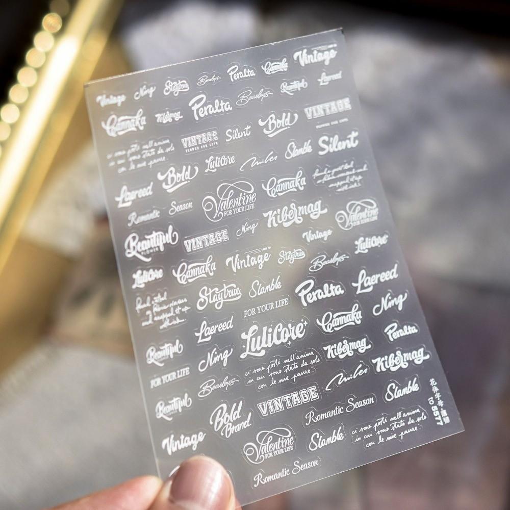 

Artistic Font Nail Art Stickers Black White Manicure Decals New Nail Decoration Manicure Tool Style G