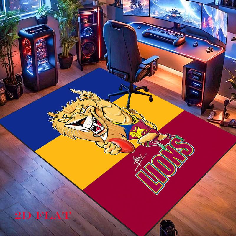 Brisbane Lions Carpet Rug for Living Room Bedroom Home Sofa Decoration,Kids Play Nonslip Floor Mat