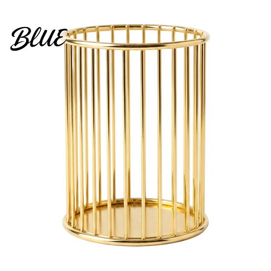 Student Stationery Storage Box Pen Holder/Storage Basket Hollow Grid Iron Tube Decorative Study Room Organizer Durable Pencil for And Makeup Brushes