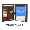 Custom RFID A4 Crazy Horse Leather Notebook Cover 13in iPad Pocket Card Slot Elastic Band 70-120 Sheets Folded Leaflet Binding
