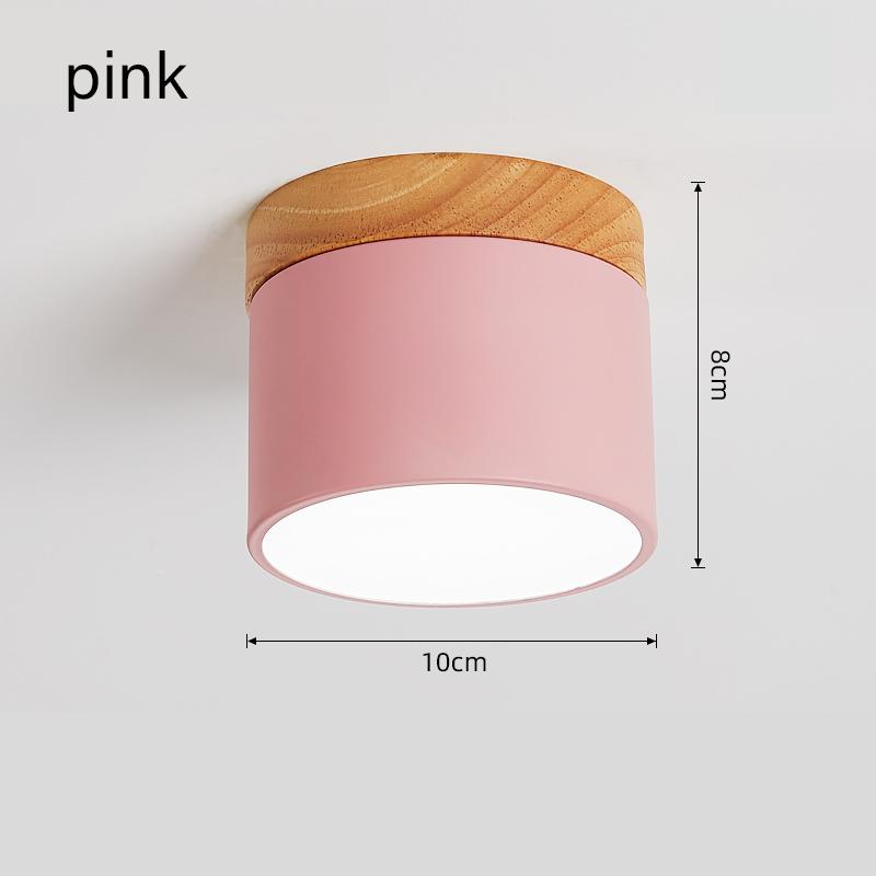 

Потолочный светильник в скандинавском стиле со светодиодным светильником Downlight с регулировкой яркости, современный накладной потолочный светильник, точечный светильник для внутреннего декора 3 color dimming розовый