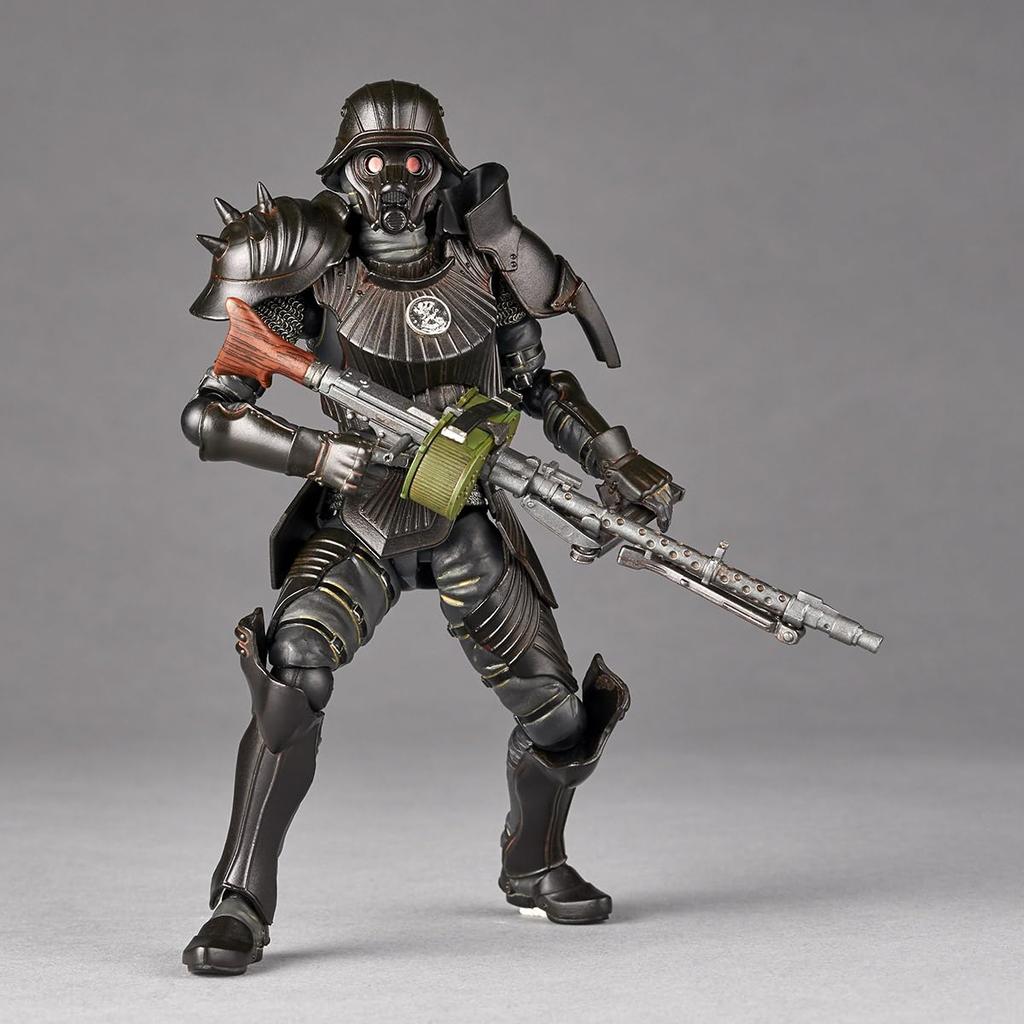 Kaiyodo Takeya-style Articulated Figure Protect Gear "Type 34 Special Enhanced Armor" Black Ver. Approximately 150mm tall. Non-scale PVC & ABS painted