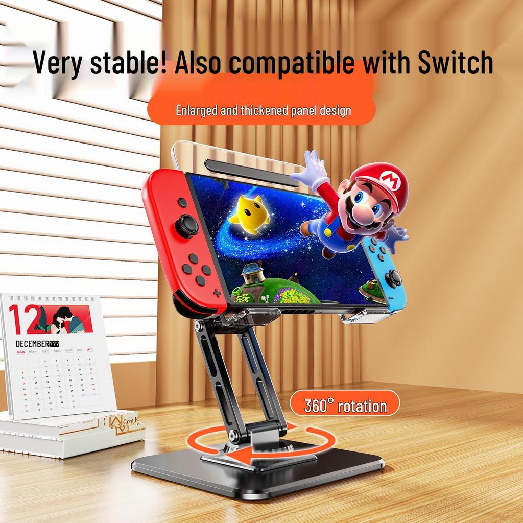 360° Rotating Metal Tablet & Phone Stand - Foldable Desktop Holder