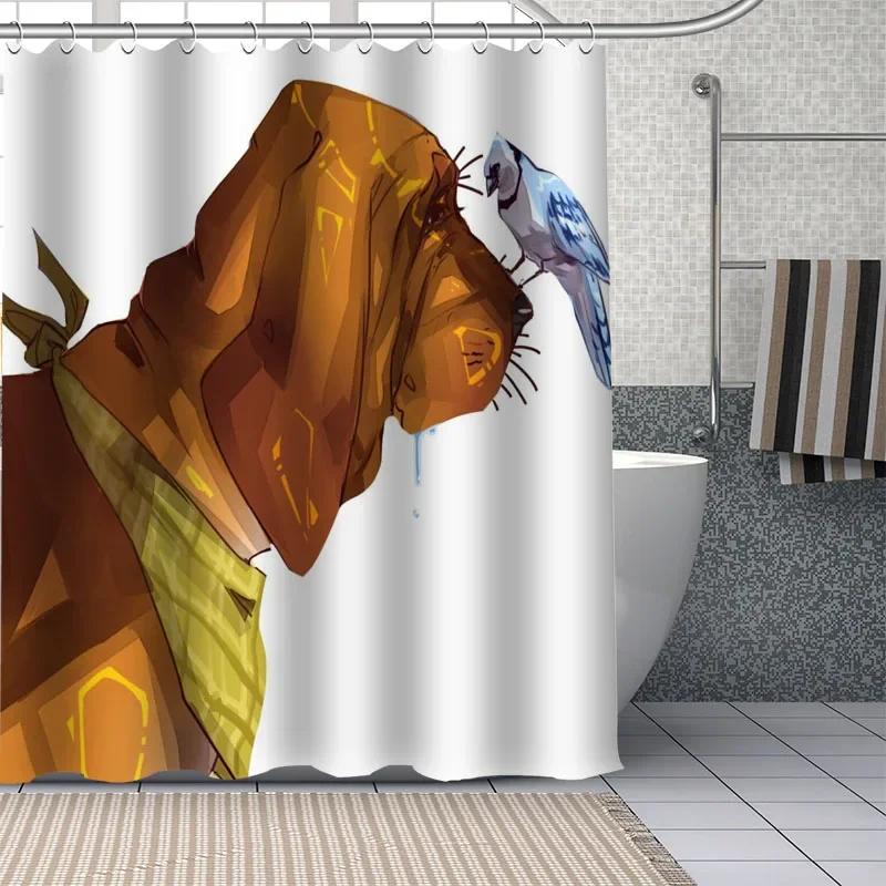 Adorable Bloodhound Puppy Shower Curtain, Waterproof Fabric With Hooks, Multiple Sizes Unique Pet Design For Bathroom Decor