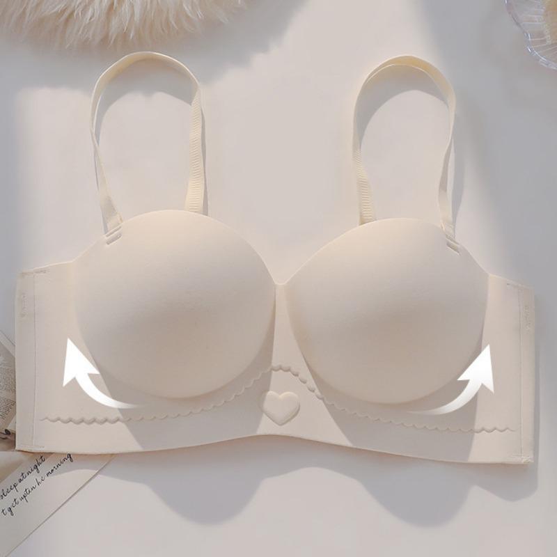 Non-marking Underwear Gathered Small Breasts One Fixed Cup Without Steel Ring To Collect Side Breasts Bra