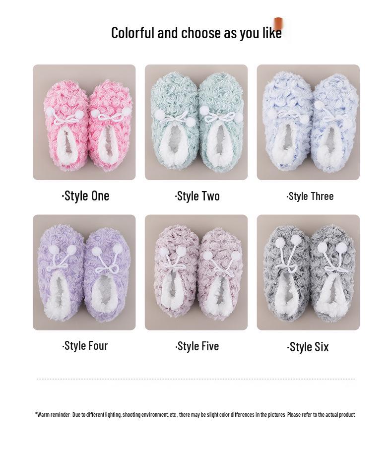 Warm Rose Hairball Kids' Slippers