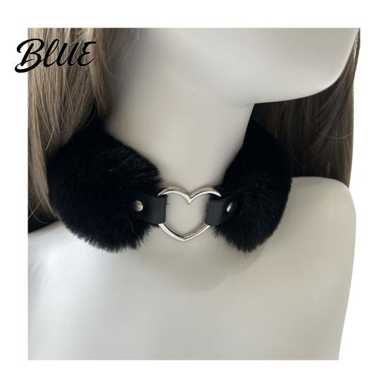 Eleganter Schmuck Flauschiger Choker-Kragen Abnehmbare Flauschige Halskette Legierung Herz
