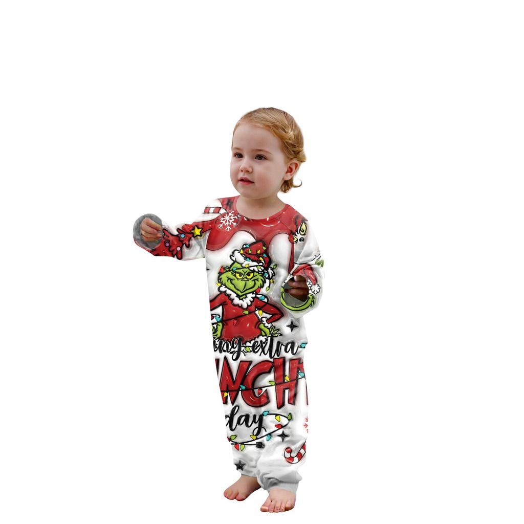 Christmas Prints Family Matching Long Sleeve Tops+Pants Set Family Matching Sets