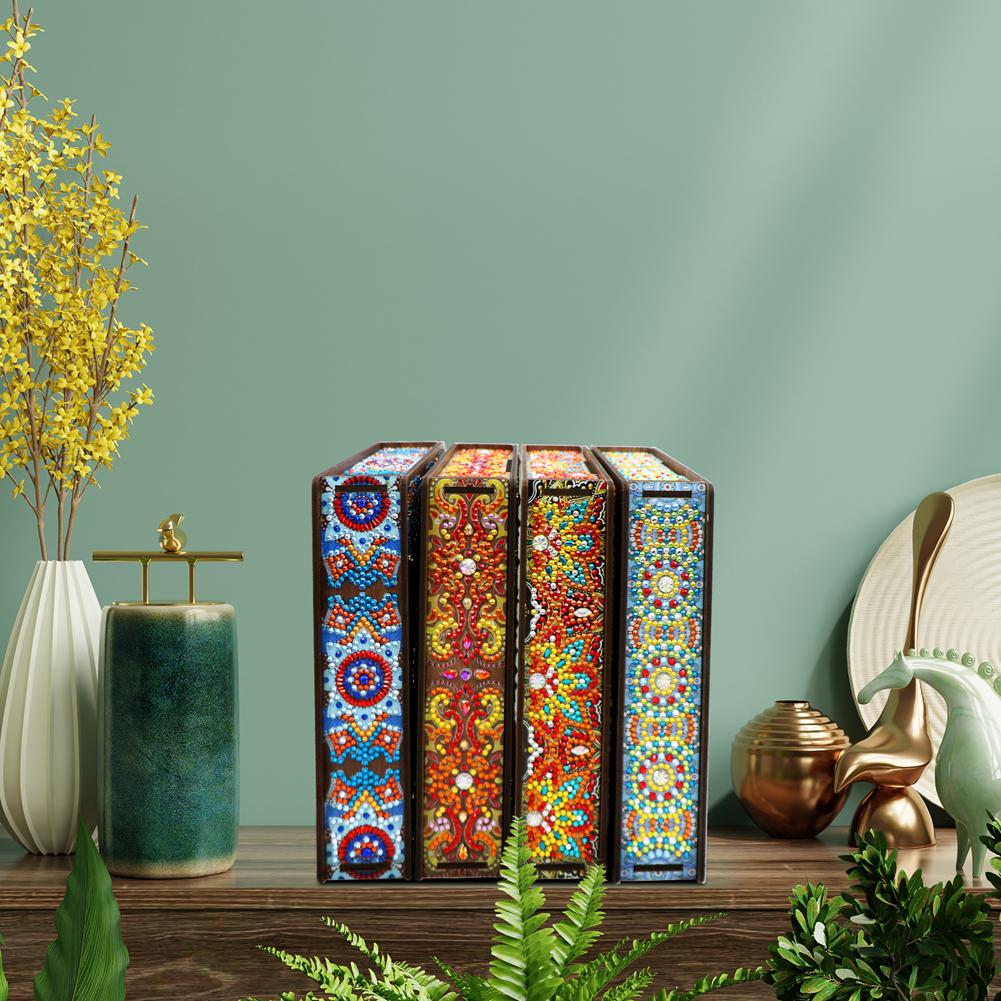 Classic Mandala Diamond Painting Jewelry Box DIY Special Shaped Drill Wood Case