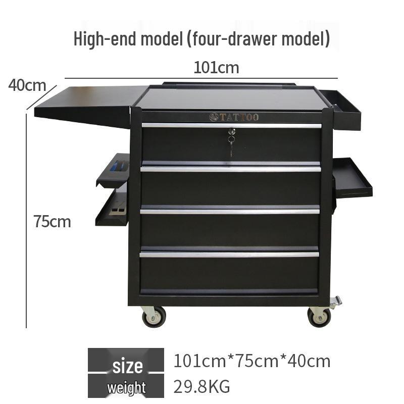 Tattoo Workstation Cart with Drawers and 10 Compartments