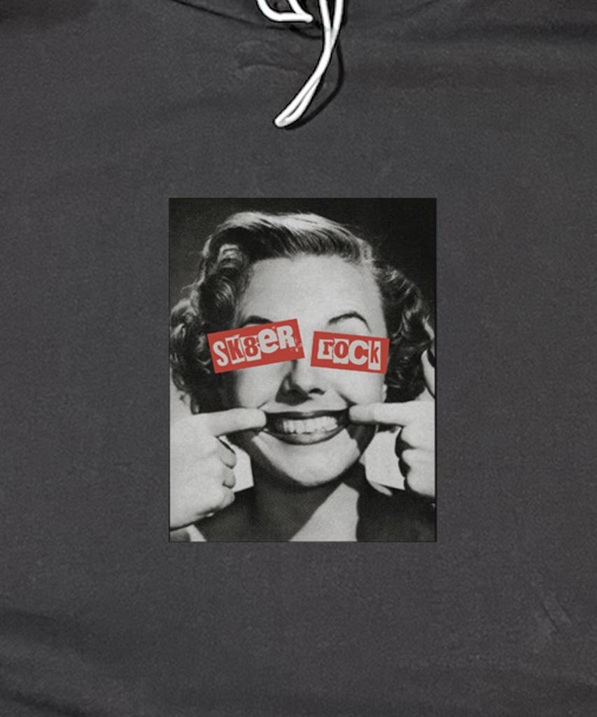 Sk8Er Rock Forced Happiness Sweat Hood Vest ((Charcoal))