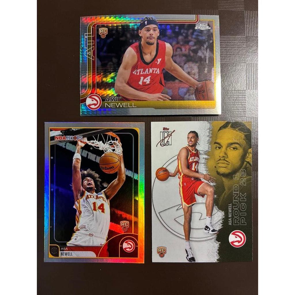 Used Topps NBA Asa Newell RC 3 pieces
