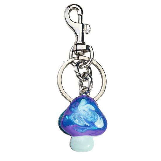 

Keychain Pendant Gradient Color Mushroom Shape Key Chain with Anti-Oxidation Lobster Clasp Backpacks Accessory срібний