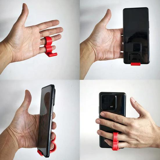 Finger Ring Phone Holder Heavy Duty Plastic Mobile Phone Grip Holder Universal Handheld Desktop Cellphone Support Stand Bracket
